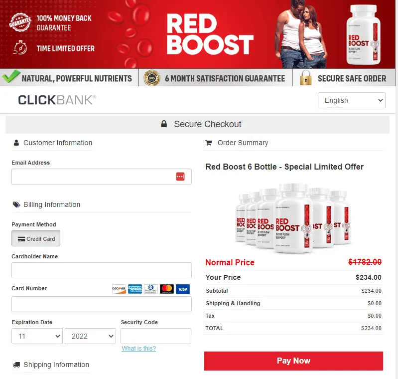 Red Boost Order Form